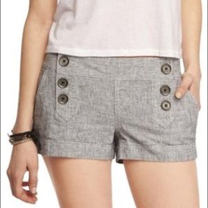 Express grey military shorts with buttons